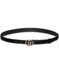 Gucci - Thin Leather Belt - Lyst