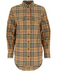 Burberry - Embroidered Stretch Cotton Shirt - Lyst