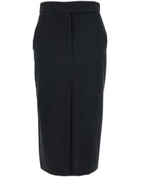 Le Plain - Long Long Skirt With Concealed Front Closure And Double Slit - Lyst