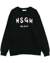 MSGM - Cotton Crew Neck Long Sleeve Sweater For Boys - Lyst