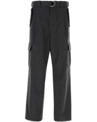 Prada - Graphite Wool Cargo Pant - Lyst