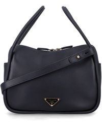 Prada - Printada Darling Mini Calf Leather Handbag With Enamel Triangle Logo, Zip Top, Removable Shoulder Strap - Lyst