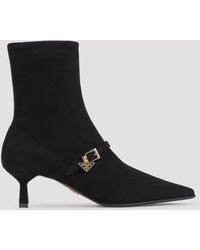 Prada - Suede Bootie - Lyst