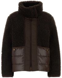 Moncler - Teddy-Fleece And Quilted Down Jacket For - Lyst