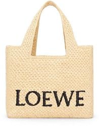 Loewe - Handwoven Raffia Cuboid Tote Bag - Lyst