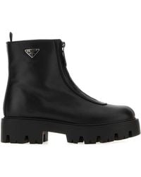 Prada - Leather Ankle Boots - Lyst