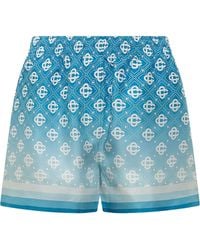 CASABLANCA - Geometric Pattern Silk Shorts - Lyst