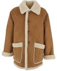 DUNST - Reversible Ecofur Shearling Jacket With Classic Collar And Two Front Patch Pockets - Lyst