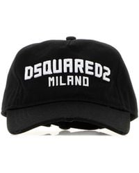 DSquared² - Black Cotton Baseball Cap - Lyst