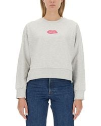 A.P.C. - Cropped Hem Sweatshirt - Lyst