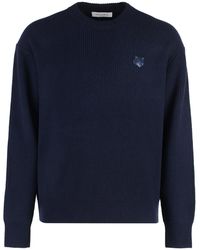Maison Kitsuné - Wool-Blend Crew-Neck Sweater Sweatshirts - Lyst