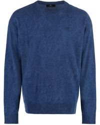 Etro - Stylish Wool Sweater For With Paisley Motif And Ribbed Edges - Lyst