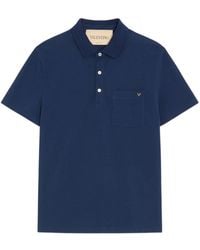 Valentino - Logo Cotton Polo Shirt With Classic Collar And 3-Button Placket - Lyst
