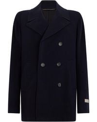 Canali - Coat Double-Breasted Wool - Lyst