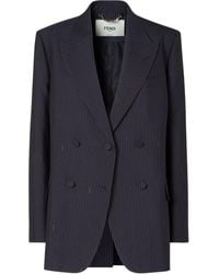 Fendi - Pinstriped Wool Blazer - Lyst