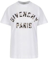 Givenchy - Paris Logo Boxy Crew-Neck T-Shirt With Leopard-Print Patch - Lyst
