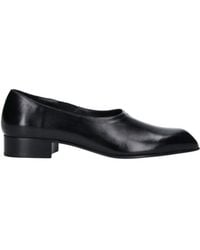 KHAITE - Glossy Leather Slip-On Moccasins With Squared Toe - Lyst