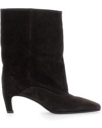 Strategia - 'Amber' Suede Ankle Boots With Pointed Design And Medium Heel - Lyst