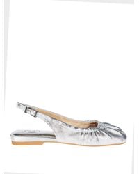 Ash - Bibi Ruched Leather Slingback Ballet Flats - Lyst