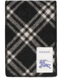 Burberry - Check Wool Scarf - Lyst