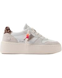 Date - Court Platform Vintage Calf Sneakers - Lyst