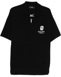 Amiri - Short-Sleeved Knit Polo With Logo Embroidery - Lyst