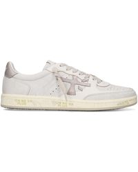 Premiata - Distressed Leather And Suede Bskt Sneakers - Lyst