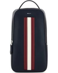 Bally - Navy Blue Leather Crossbody Bag - Lyst