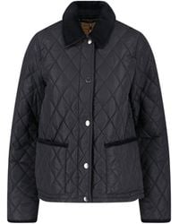 Burberry - Quilted Jacket With Corduroy Collar - Lyst