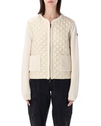 Moncler - Geometric-Quilted Padded Cardigan - Lyst