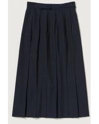 AURALEE - Pleated Hopsack Mini Skirt - Lyst