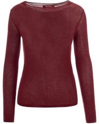 Max Mara - Sheer Knit Boat Neck Long Sleeve Top - Lyst