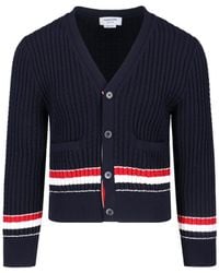Thom Browne - Knitted Cotton V-Neck Cardigan - Lyst