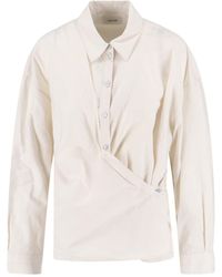 Lemaire - Asymmetrical Wrap Front Button-Up Shirt - Lyst