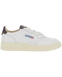 Autry - Medalist Low-Top Leather Sneaker For With Logo Patch Tongue And Leopard Motif - Lyst