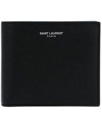 Saint Laurent - Leather Bi-Fold Wallet With Logo For - Lyst
