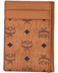 MCM - Monogram Leather Card Holder - Lyst