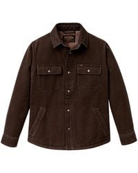 Filson - Cotton Fleece-Lined Classic Collar Button-Front Shirt Jacket With Chest Flap Pockets - Lyst