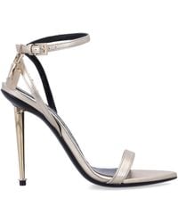 Tom Ford - Laminated Nappa Padlock Pointy Naked Sandal - Lyst