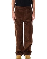 Ami Paris - Fine-Rib Corduroy Chino Trousers With Relaxed Straight Wide-Leg Fit - Lyst
