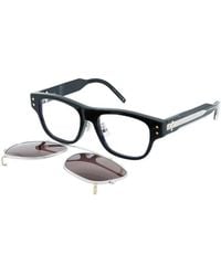 Dior - Eyeglasses Square Full Rim, Shiny Frame And Clear With Magnetic Clip-On Lens Cddiamondos10F10Bb Default Title - Lyst