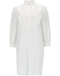 Valentino - Cotton Eyelet Shirt Dress - Lyst