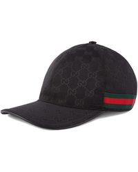 Gucci - Original Gg Canvas Baseball Cap With Leather Detail And Web Stripe - Lyst