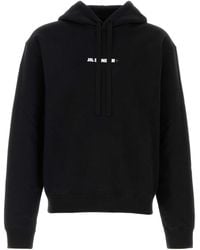 Jil Sander - Long-Sleeved Cotton Terry Hooded Sweatshirt With + Printed Logo - Lyst