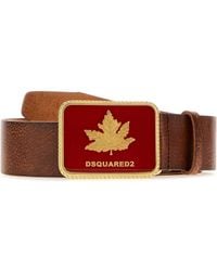 DSquared² - Leaf Logo Buckle Belt - Lyst