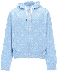 CASABLANCA - Monogram Hooded Zip-Up Jacket - Lyst