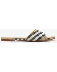 Burberry - Check Sloane Slides​ - Lyst