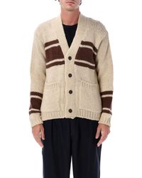 Universal Works - Chunky Wool Striped Button-Front Cardigan - Lyst