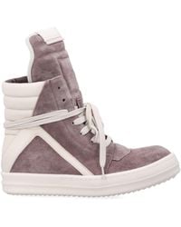 Rick Owens - Geobasket Suede Leather Sneakers - Lyst