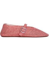 Alaïa - Metallic Mesh Ballerina Flats With Buckle Strap Closure - Lyst